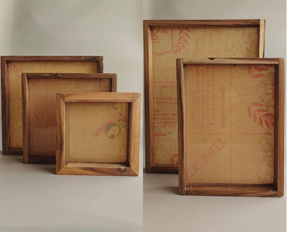 Teakwood frame/ Floating Frame/ Flower preservation frame - Acrylic