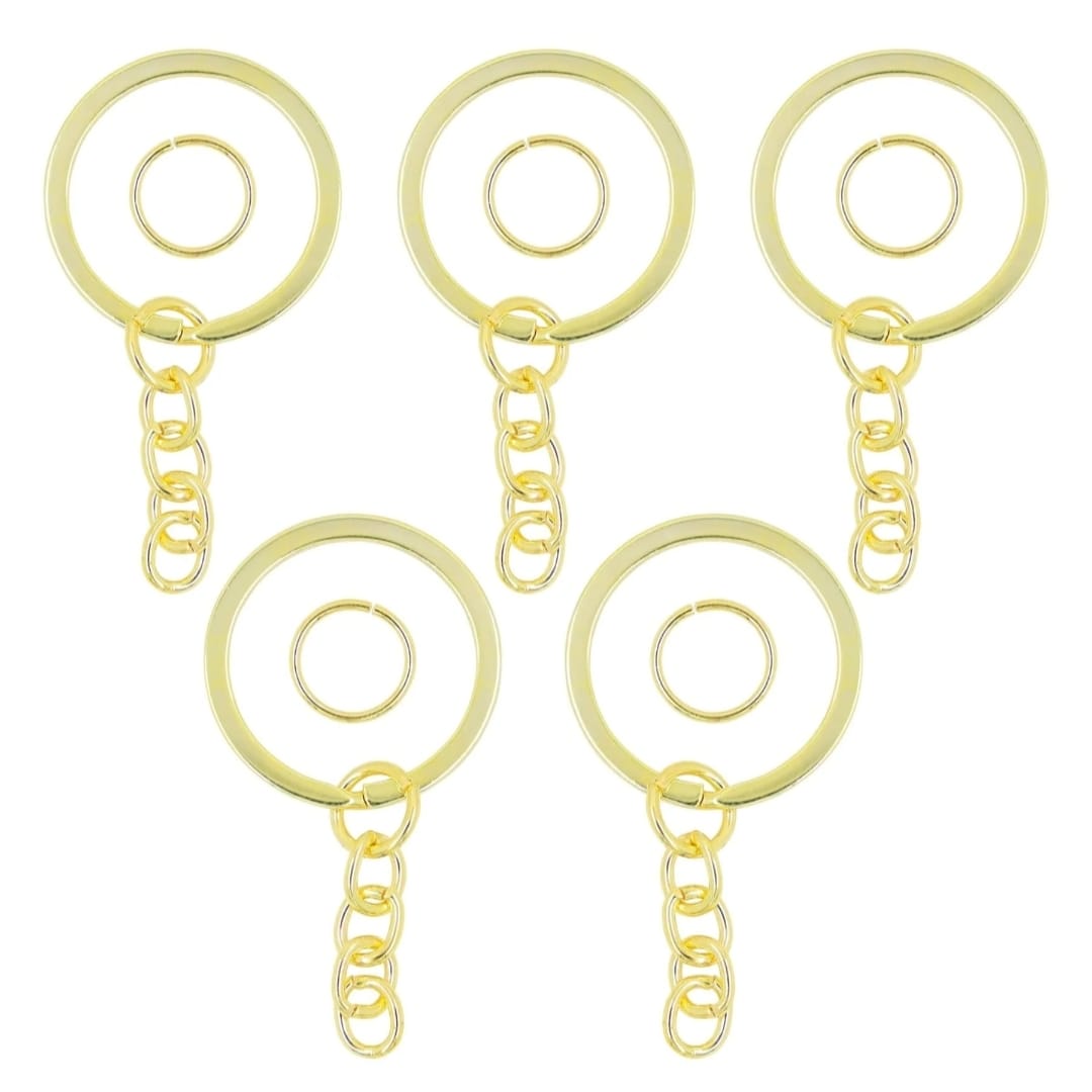Golden KeyRings / Keychain with connector- set of 25