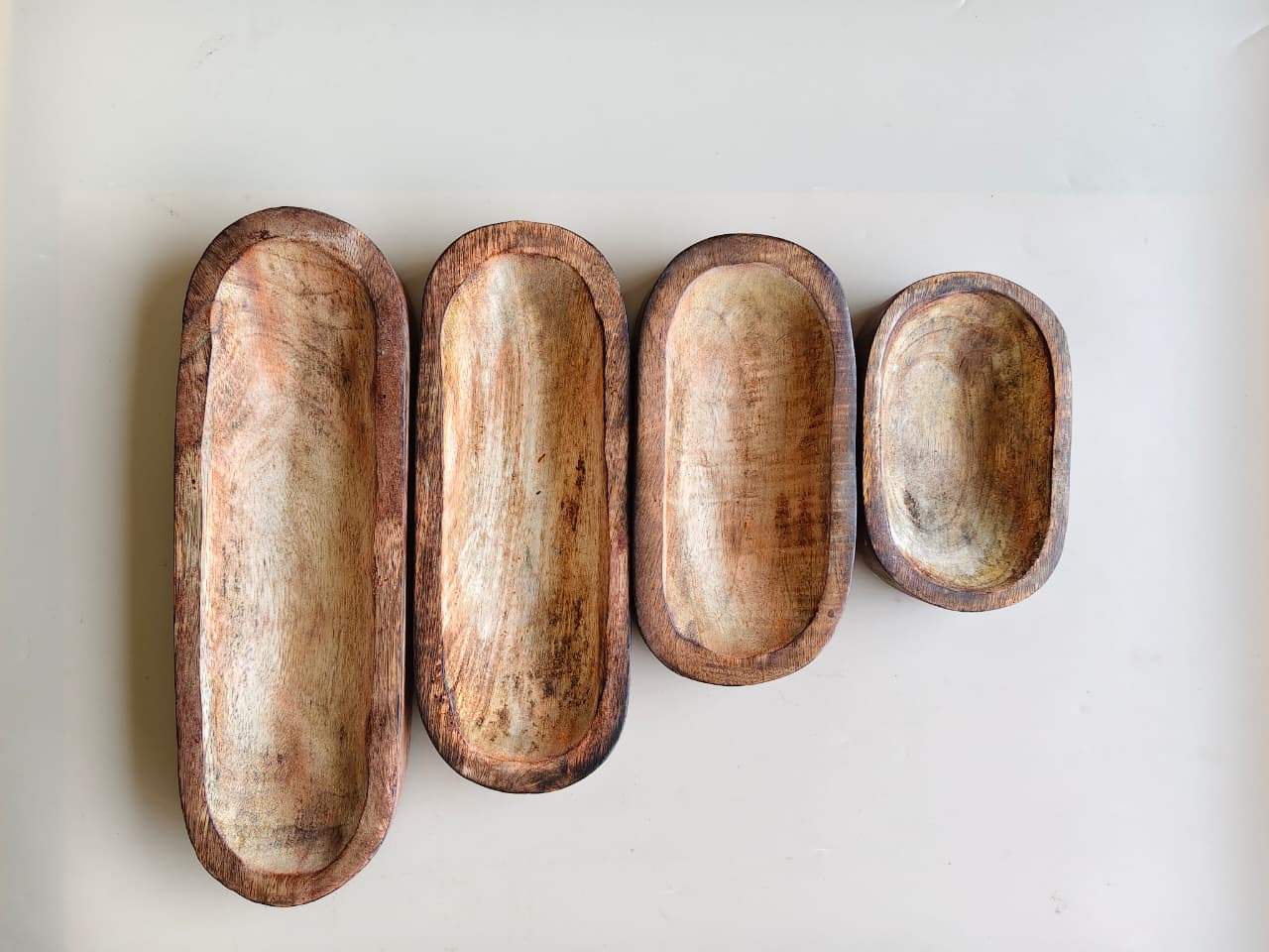 Wooden Candle Oval Bowl