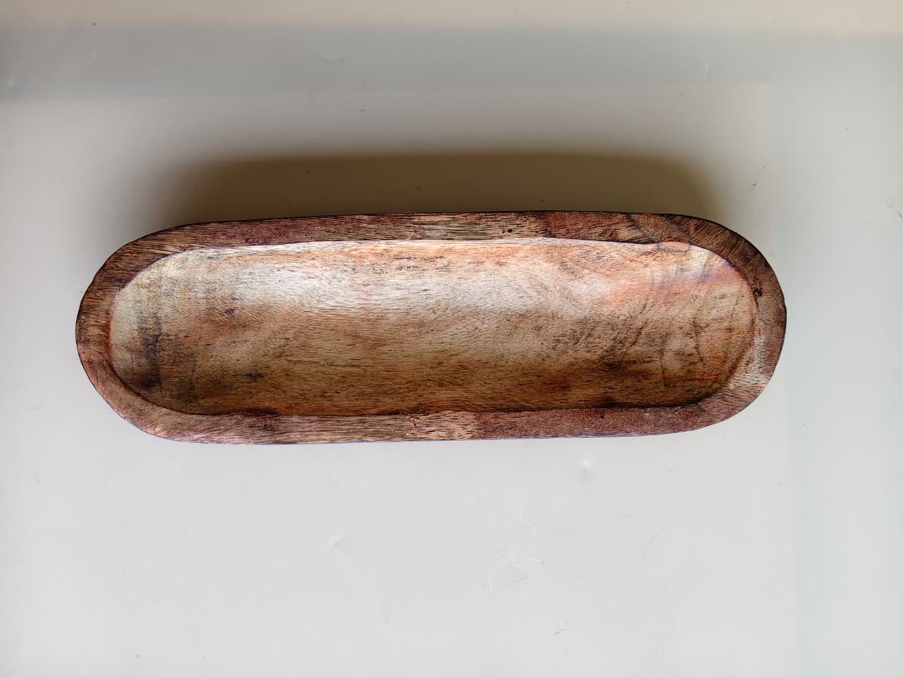Wooden Candle Oval Bowl