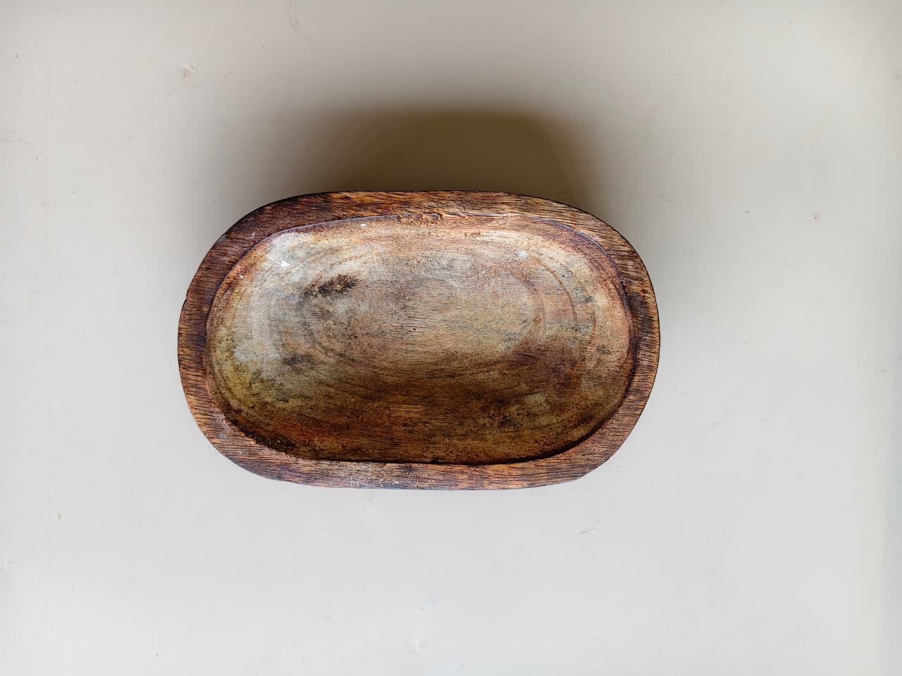 Wooden Candle Oval Bowl