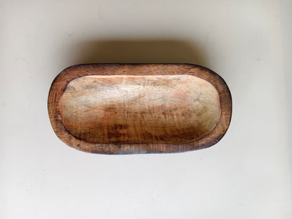 Wooden Candle Oval Bowl