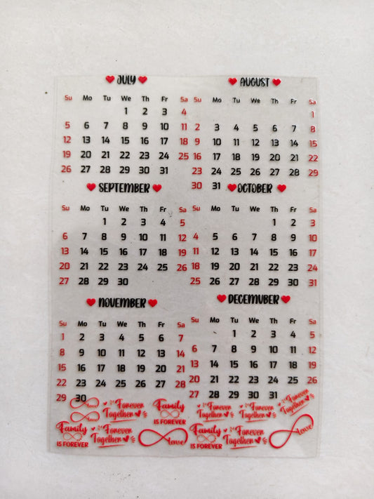UV DTF Sticker - Calender