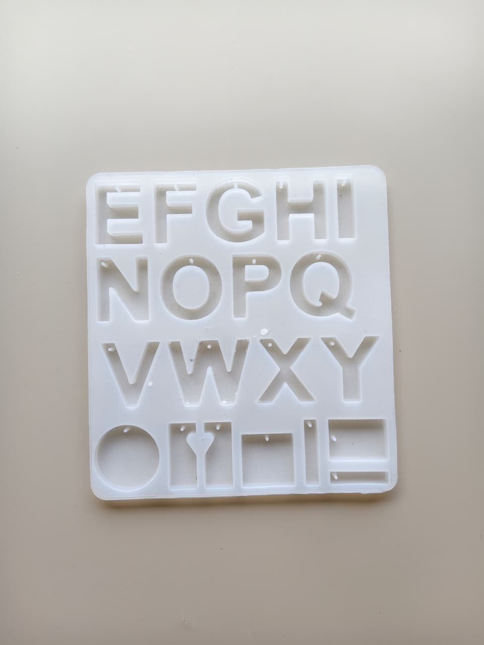 Alphabet Mould with hole