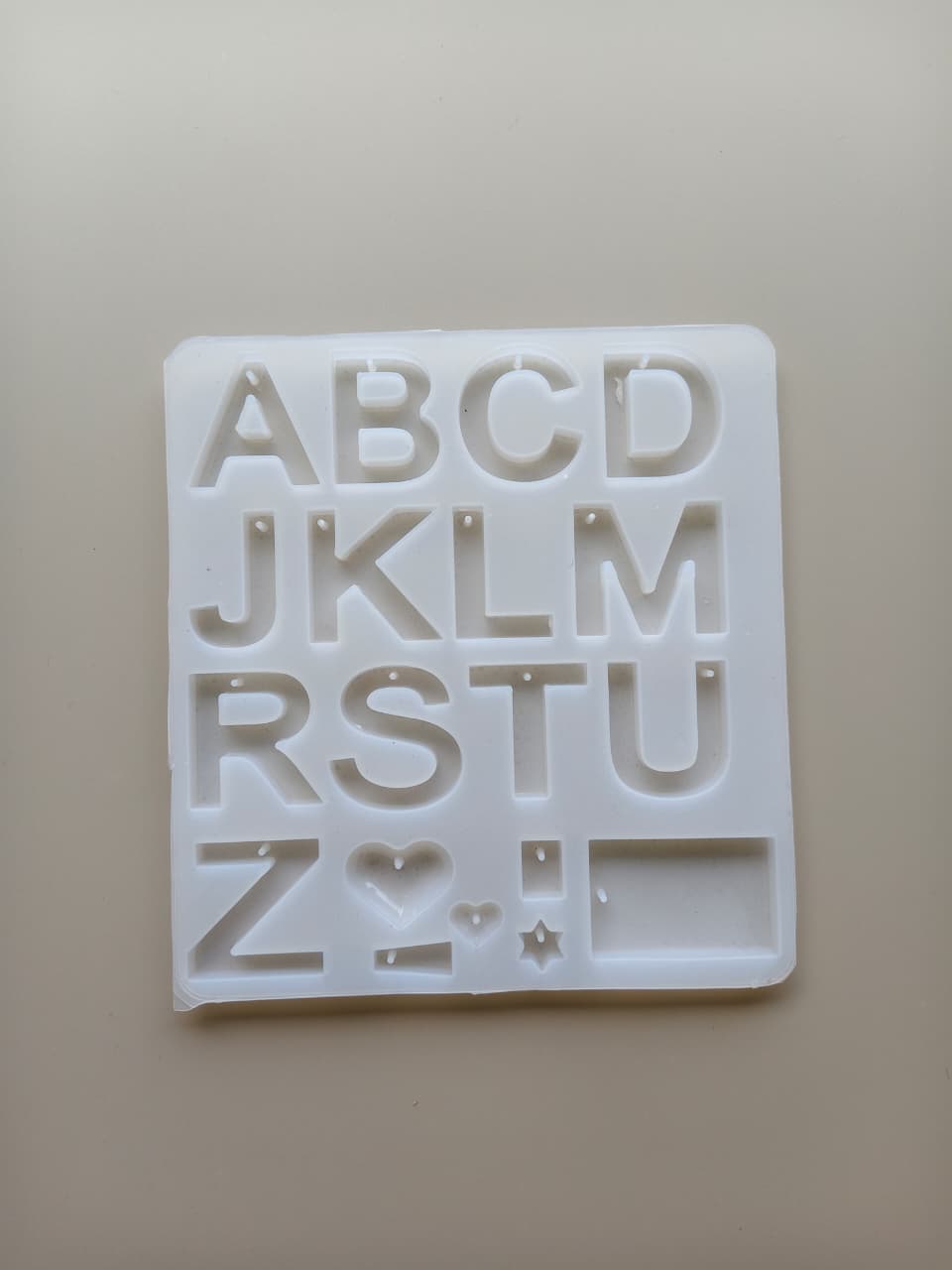 Alphabet Mould with hole