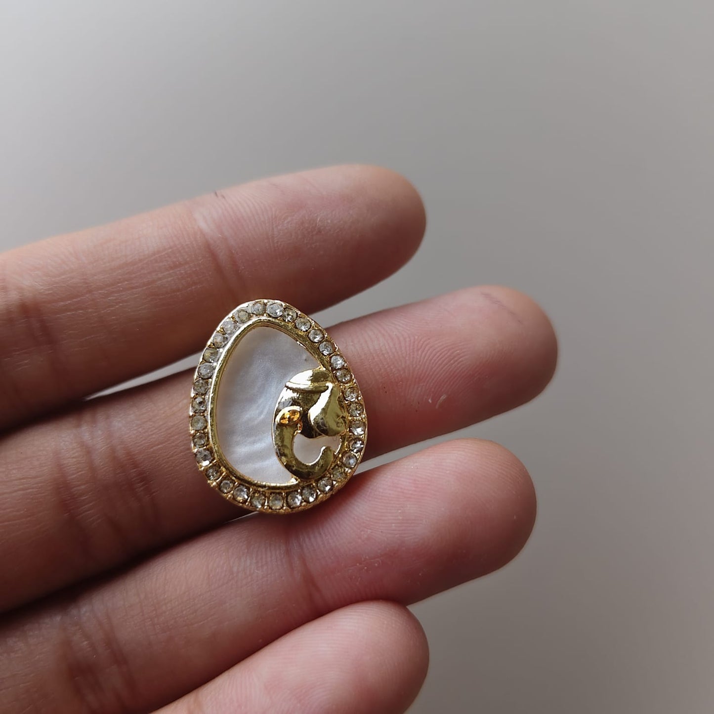 Ganesha marble Rakhi Charm