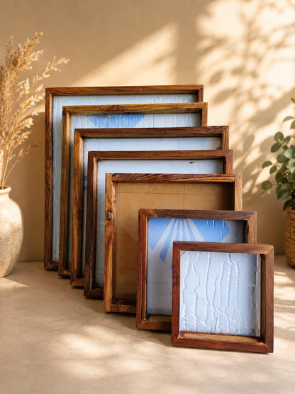 Teakwood frame/ Floating Frame/ Flower preservation frame - Acrylic