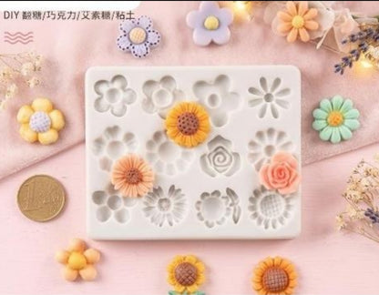 12 cavity 3D flower candle mould