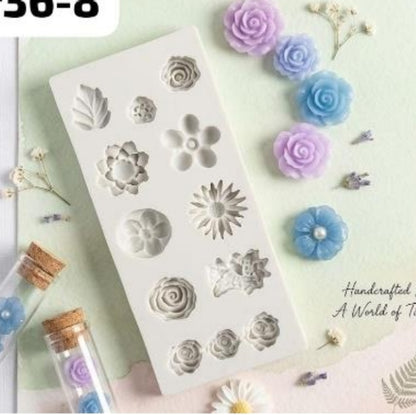 10 cavity  3D flower candle mould
