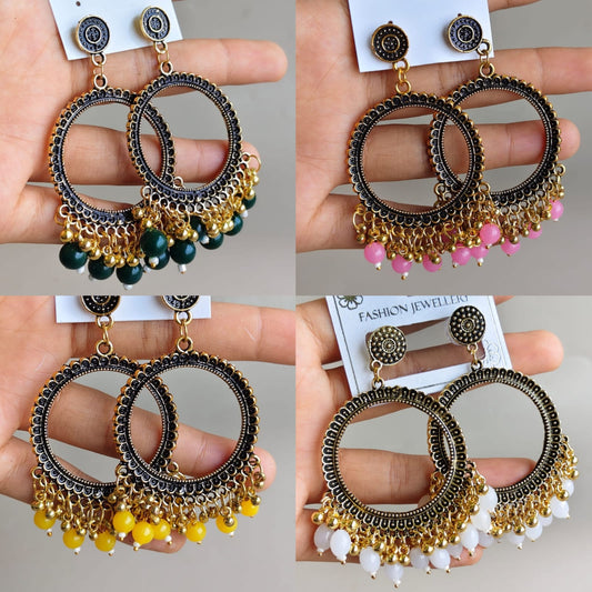 Jhumka - Round B with Golden base