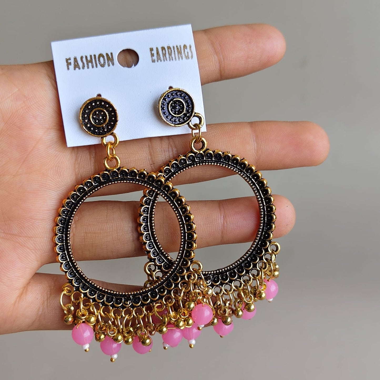 Jhumka - Round B with Golden base
