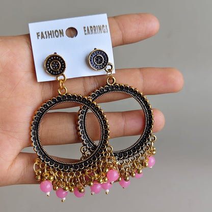 Jhumka - Round B with Golden base