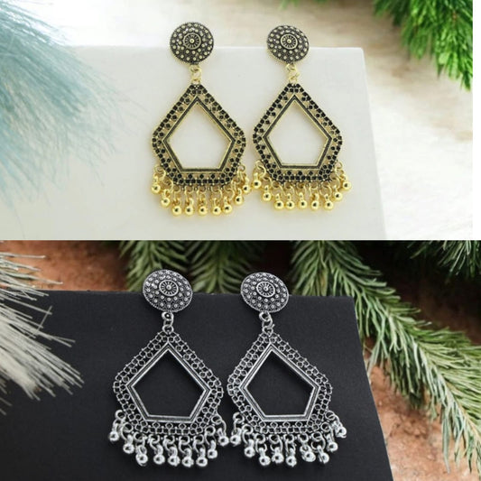 Oxidized Geometic Jhumka/ Earring