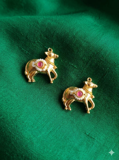 Gold Kamdhenu Cow Charms