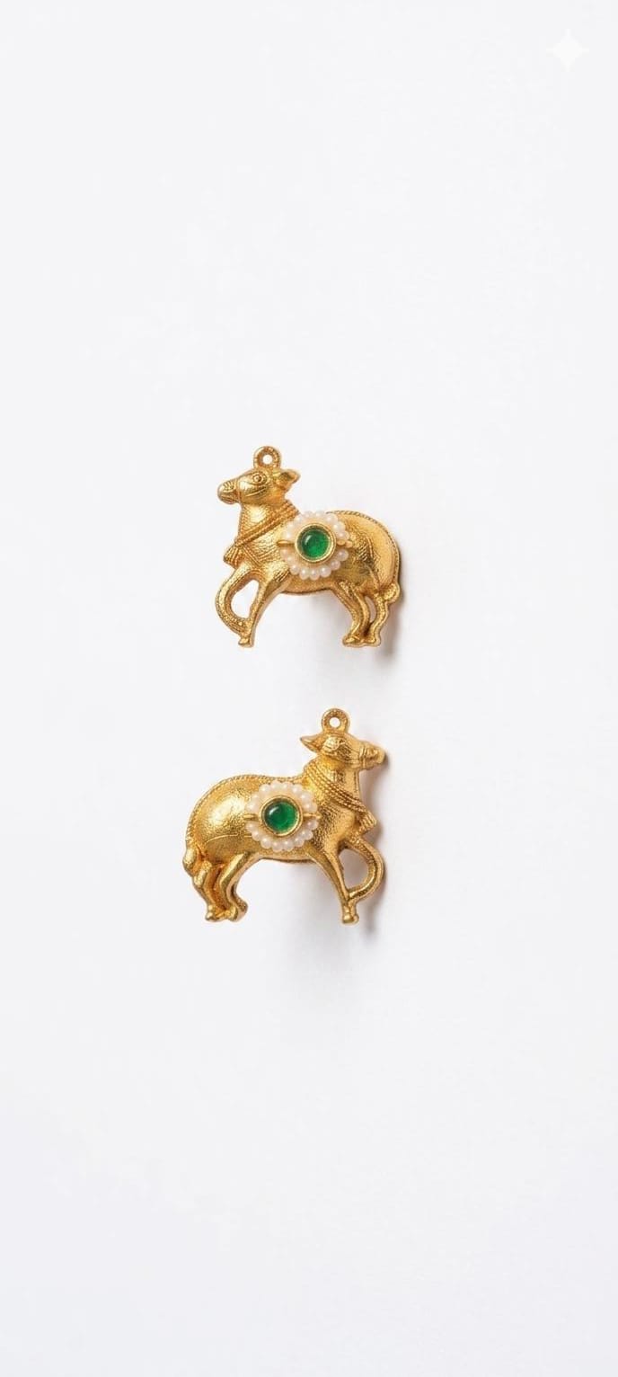 Gold Kamdhenu Cow Charms