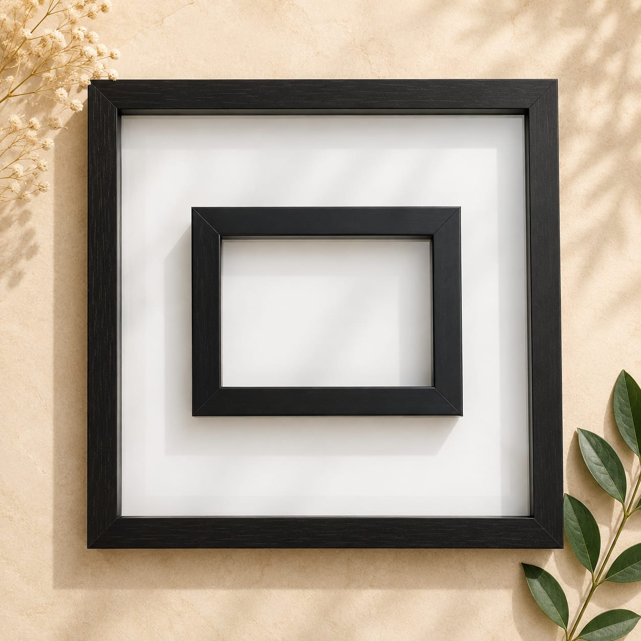 Acrylic Black frame / Deco frame / Flower preservation frame