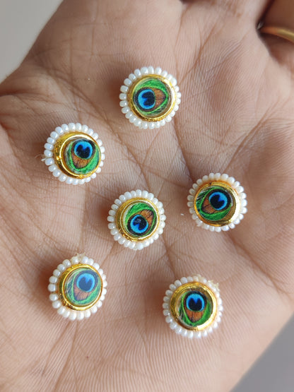 Peacock pearl charms