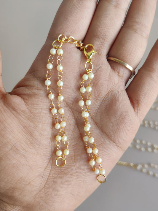 2 layer pearl Bracelet / Rakhi Chain