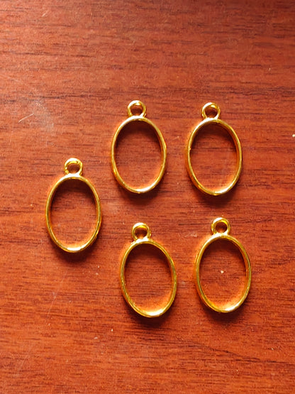 Oval pendant bezel - pack of 5