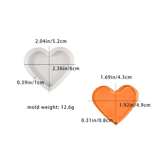 Heart keychain pendant mould - 2 inch