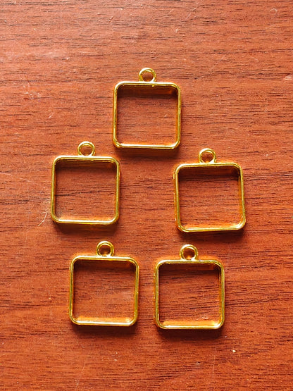 Square pendant bezel - pack of 5
