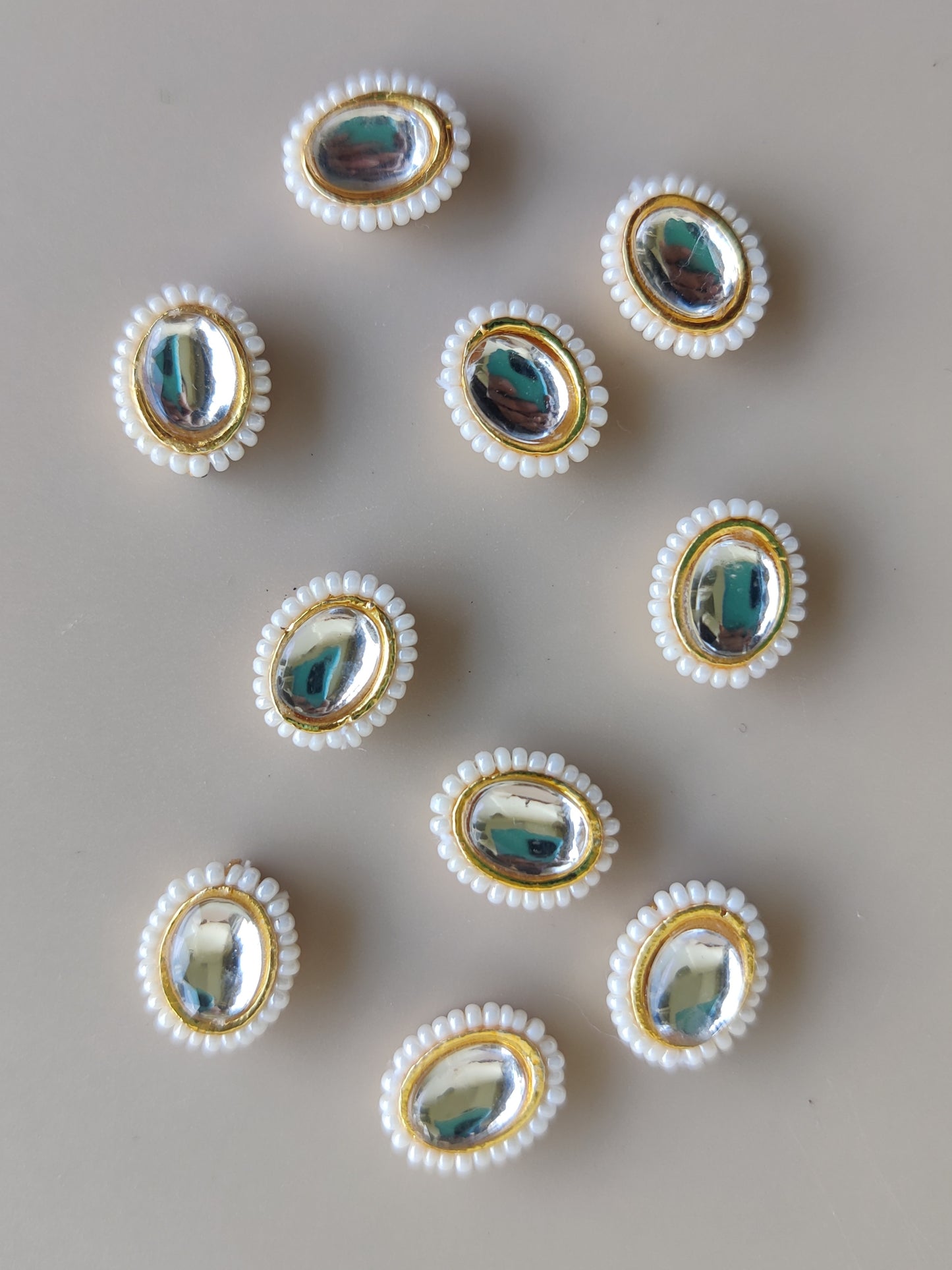 Stone pearl oval charms