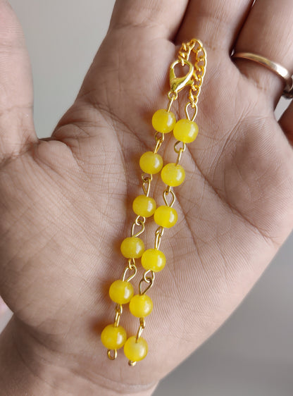 Moti bracelet rakhi chains - Multicolor
