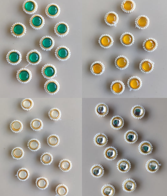 Stone pearl round charms