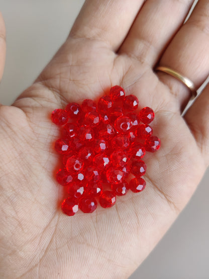 6mm Diamond cut colourful beads small for Bracelet / Rakhi Making