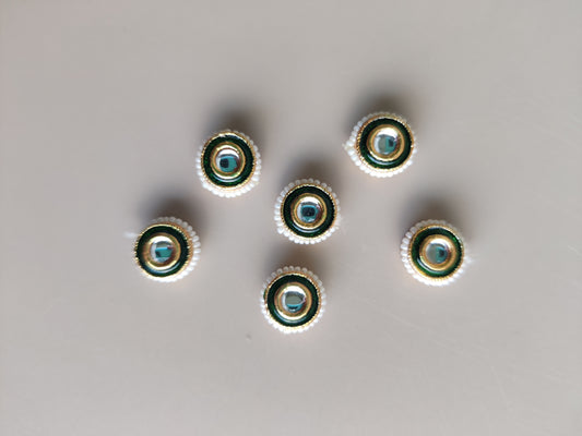 Stone pearl round charms - B