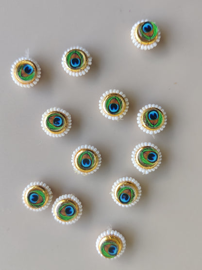 Peacock pearl charms