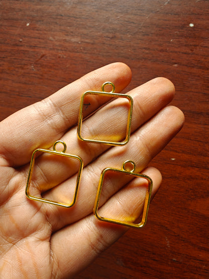 Square pendant bezel - pack of 5
