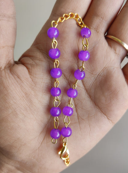 Moti bracelet rakhi chains - Multicolor