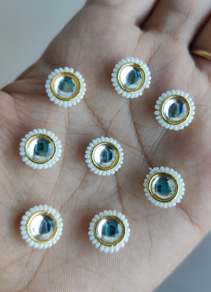 Stone pearl round charms