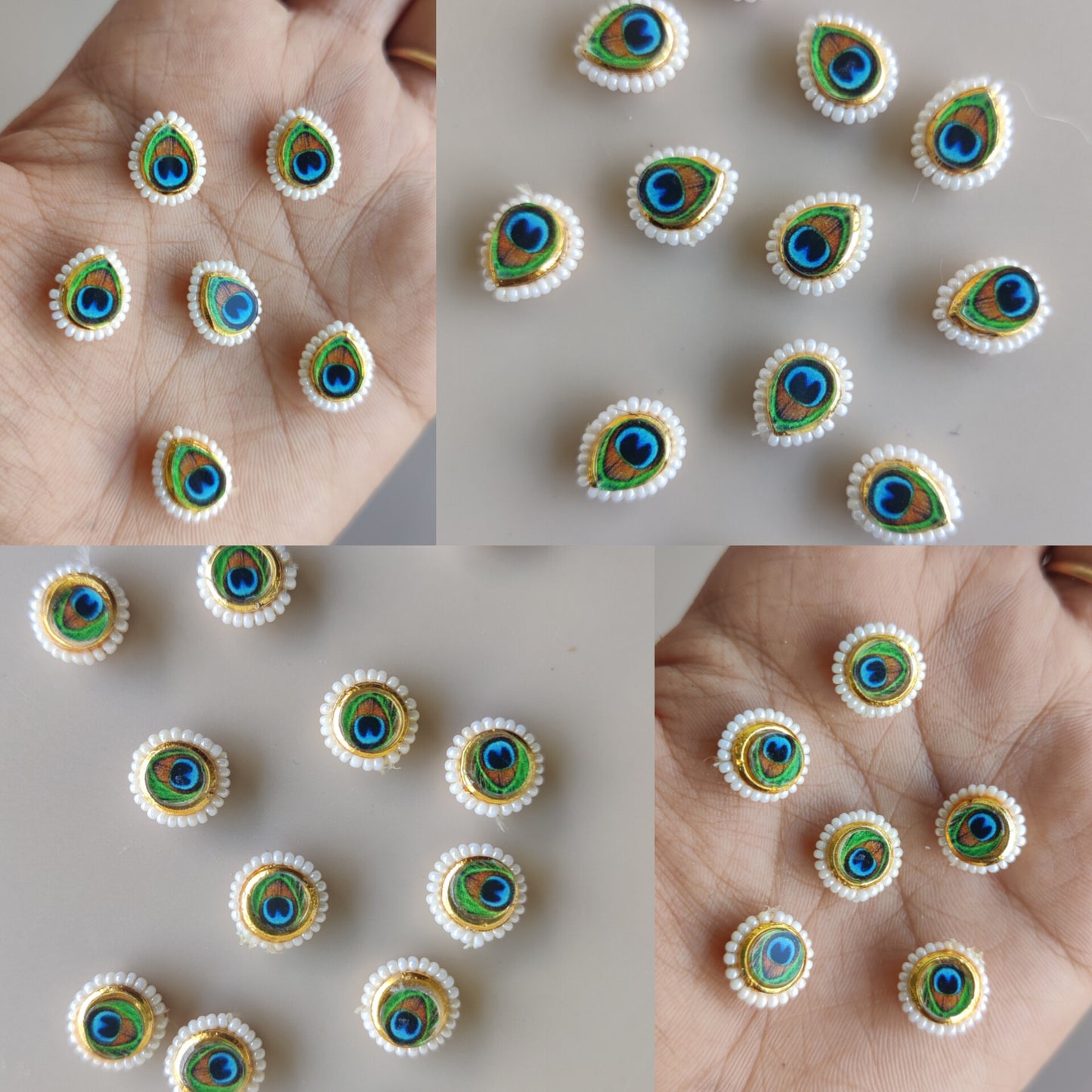 Peacock pearl charms