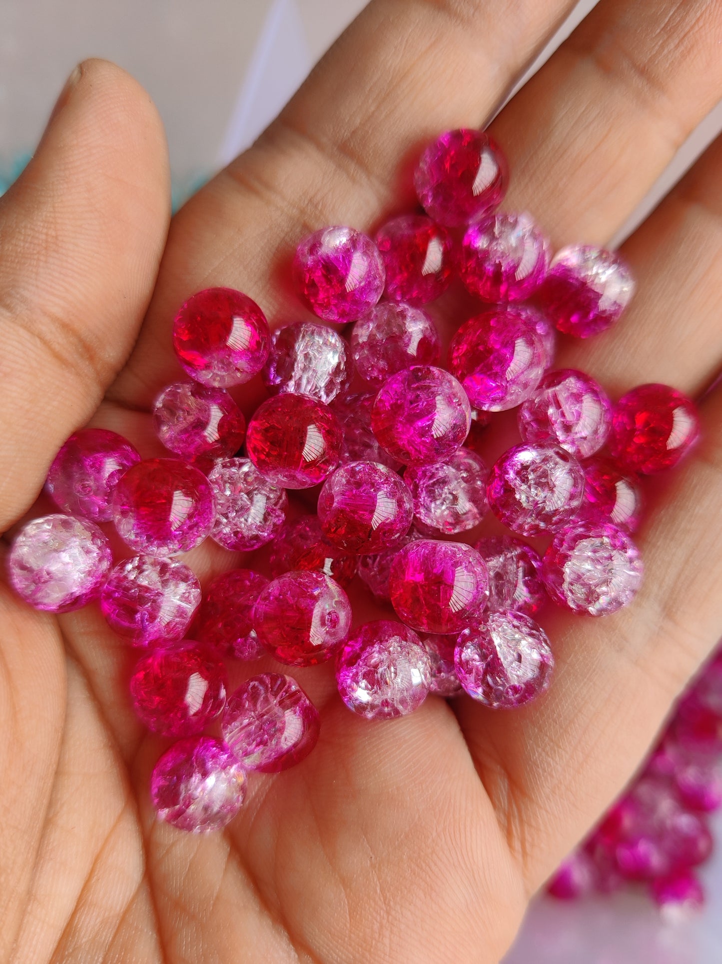 Multicolour holoshine dual shade beads for Rakhi & Bracelet