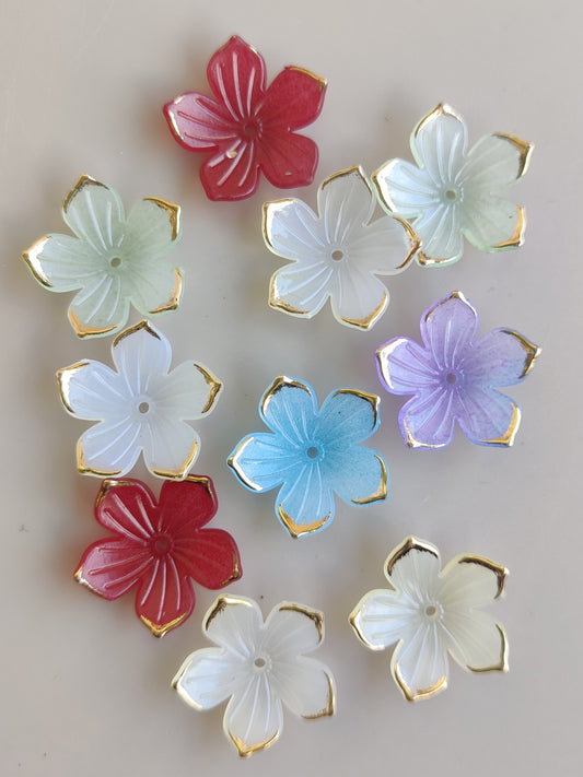 Acrylic flower with golden foiling