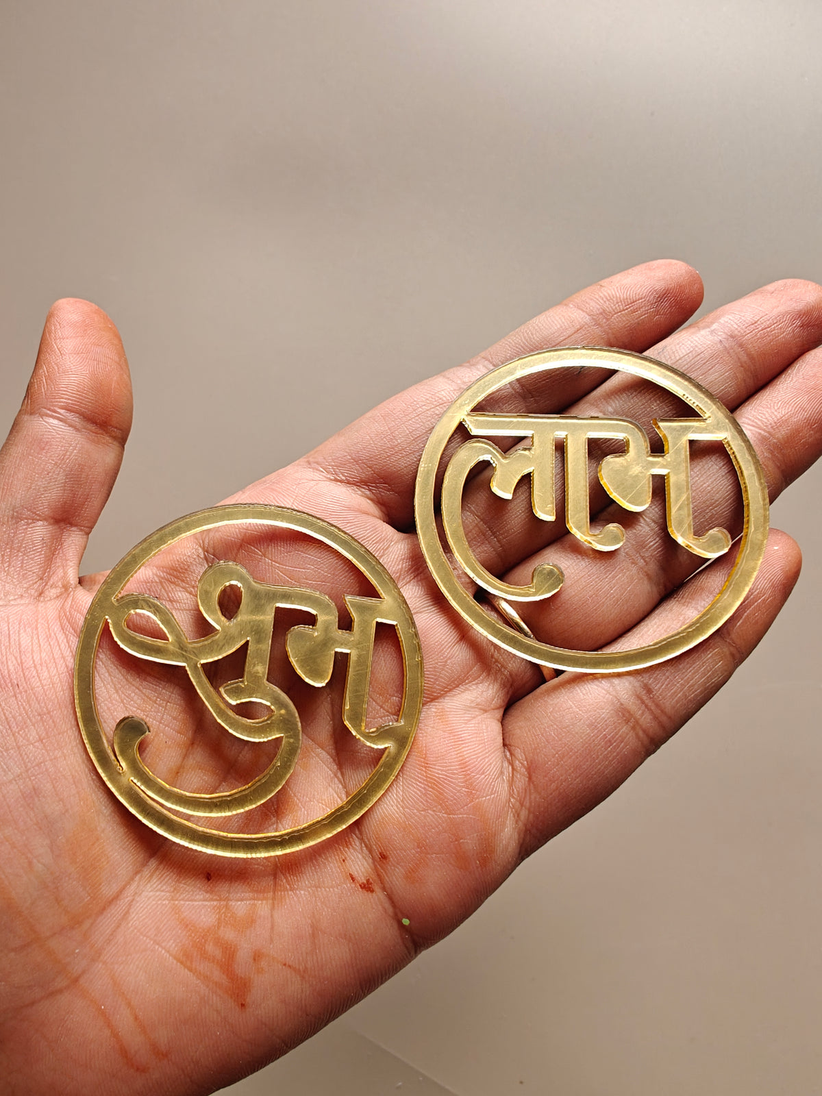 Round Subh labh Acrylic Cutout- Pair