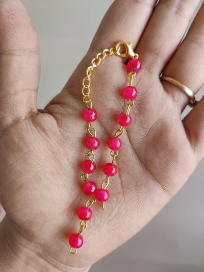 Moti bracelet rakhi chains - Multicolor