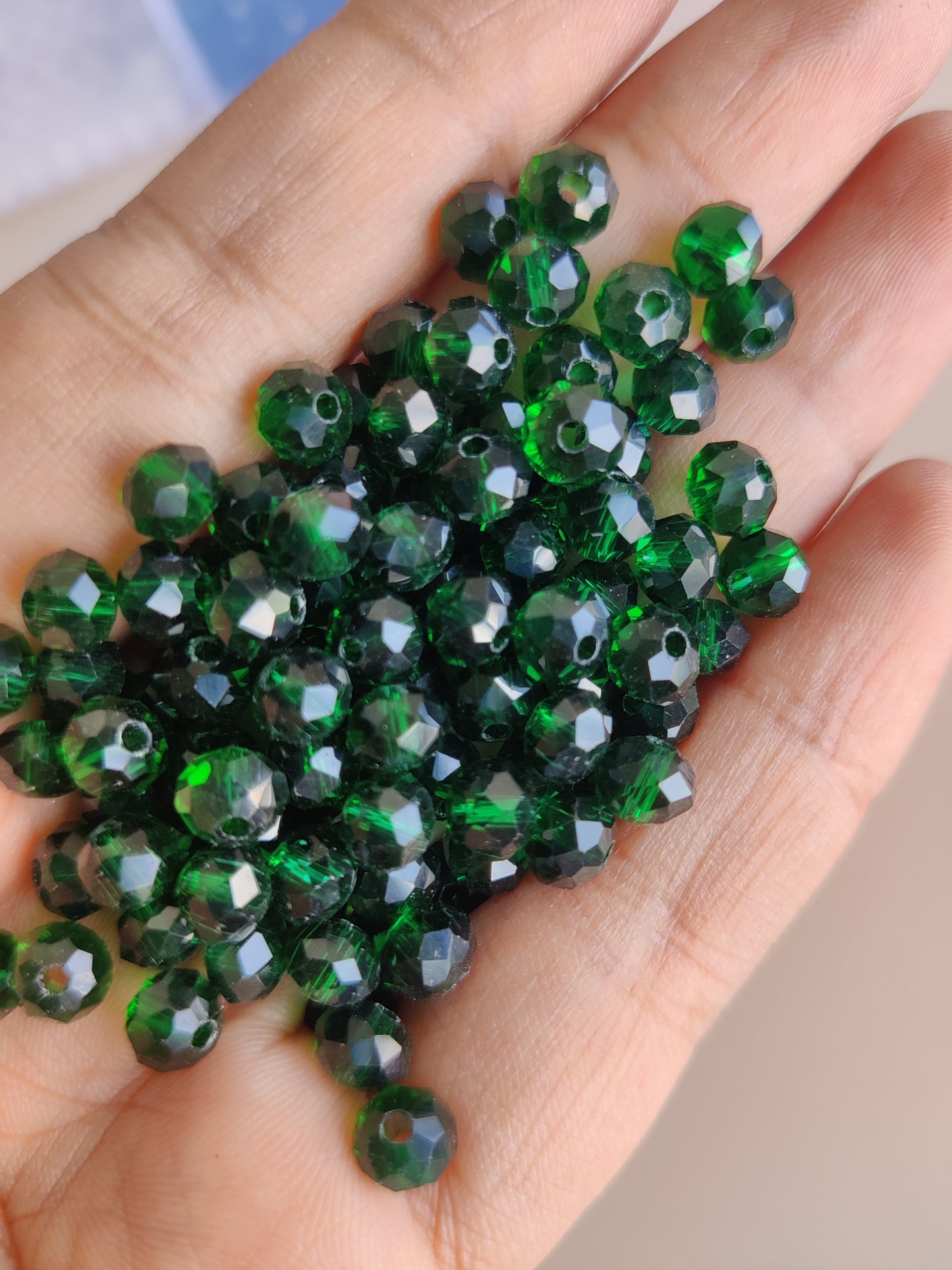 6mm Diamond cut colourful beads small for Bracelet / Rakhi Making