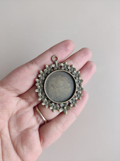 Vintage / Antique Bezel pendant- C