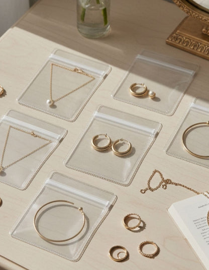 Transparent jewellery pouch