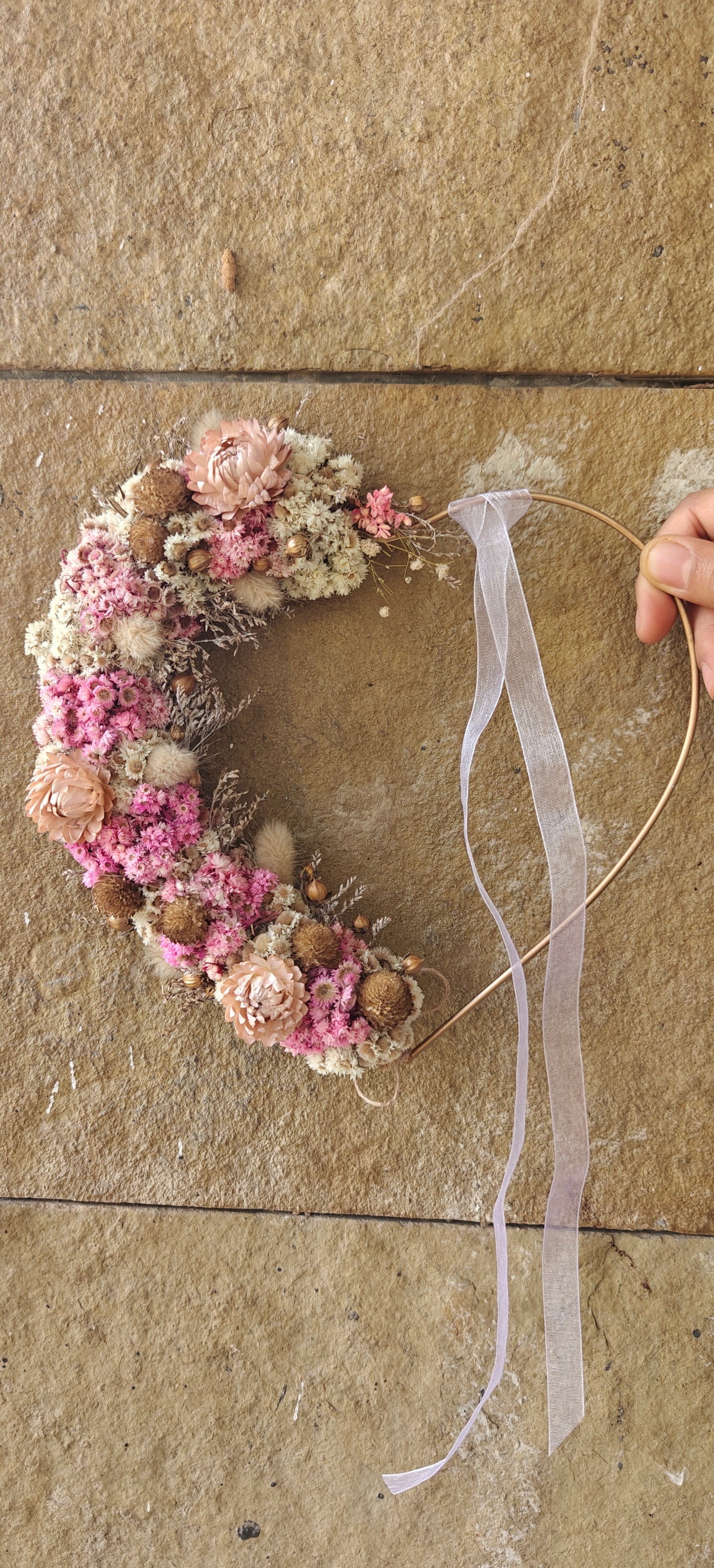 Decorated hoop -Pink heart