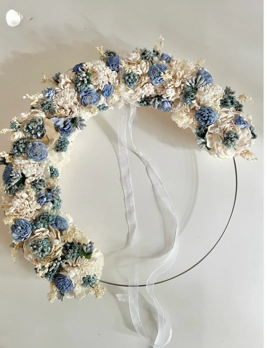 Decorated hoop - Golden & cream