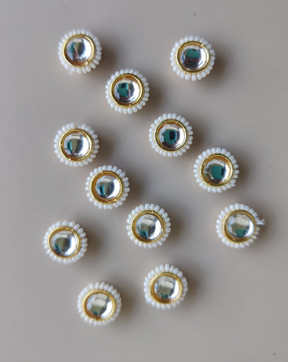 Stone pearl round charms