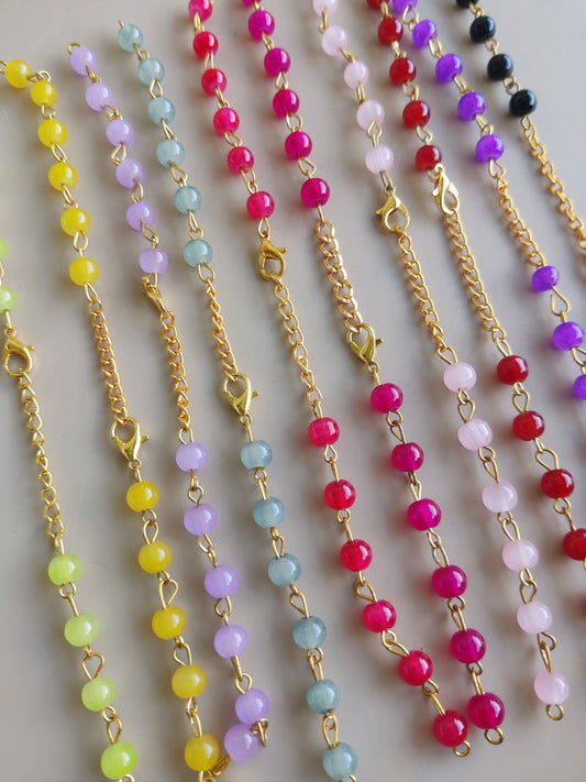 Moti bracelet rakhi chains - Multicolor