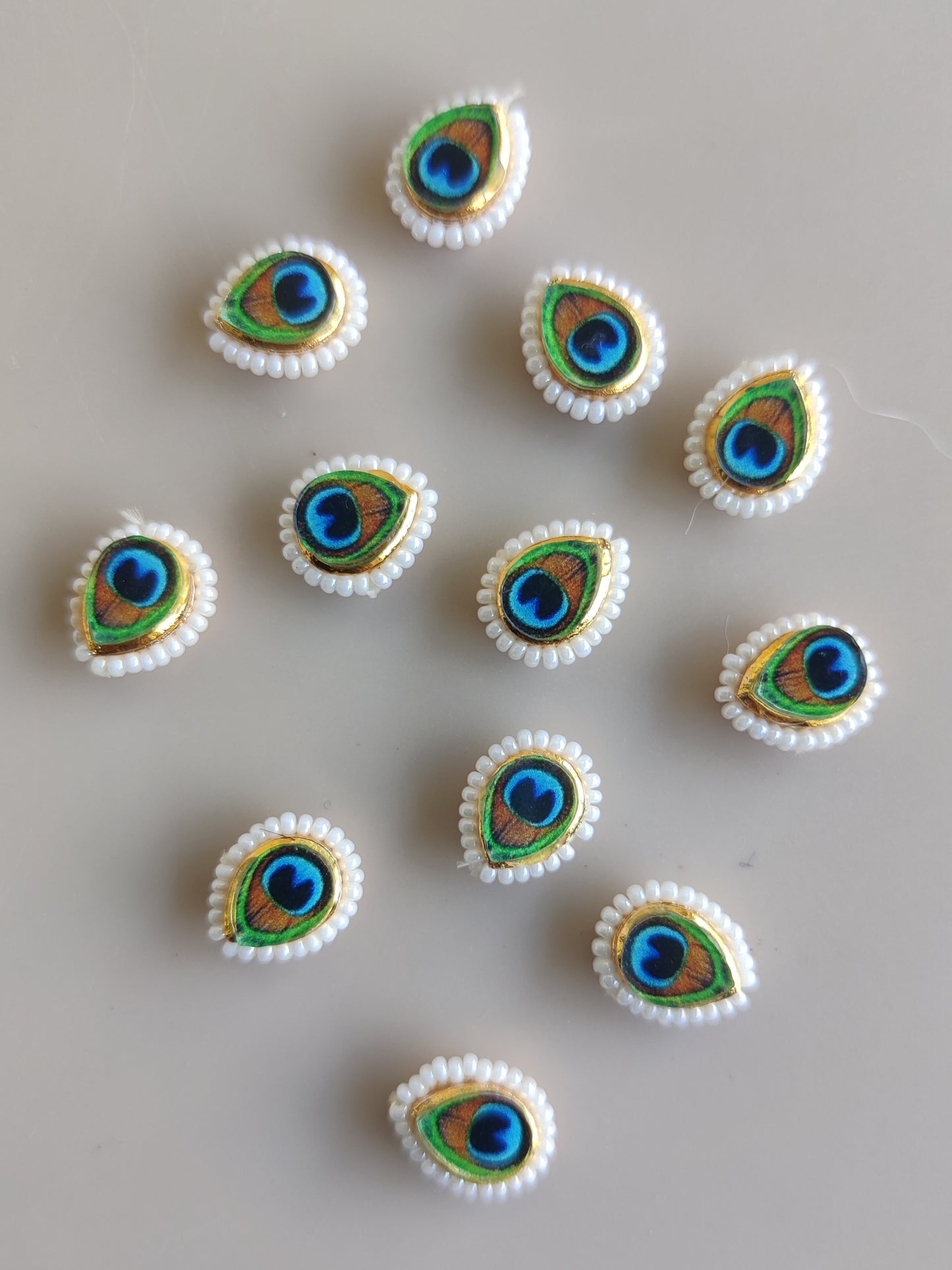 Peacock pearl charms