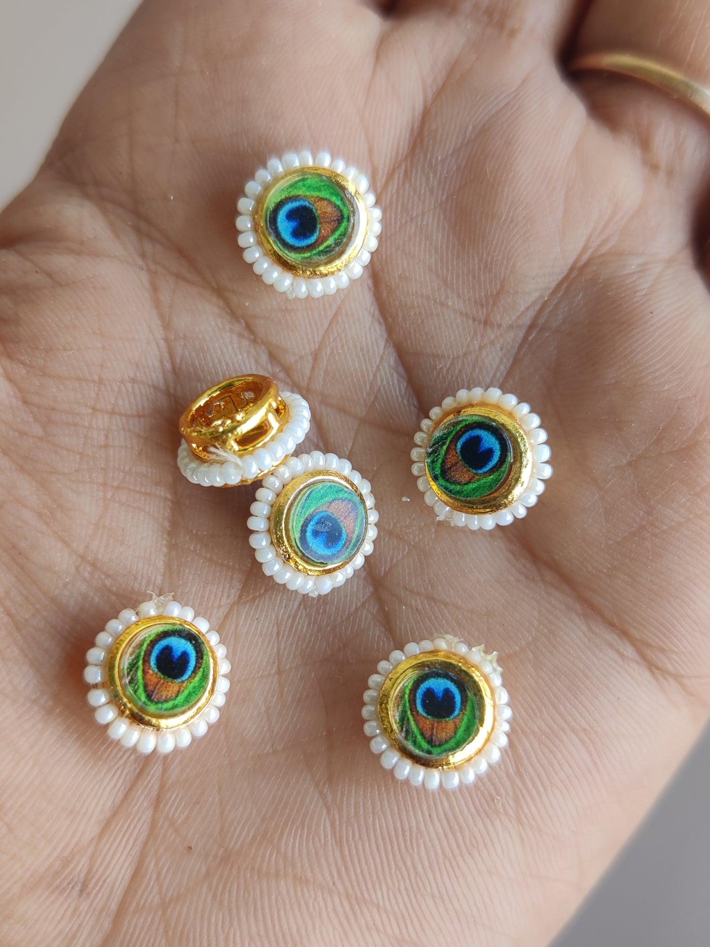 Peacock pearl charms