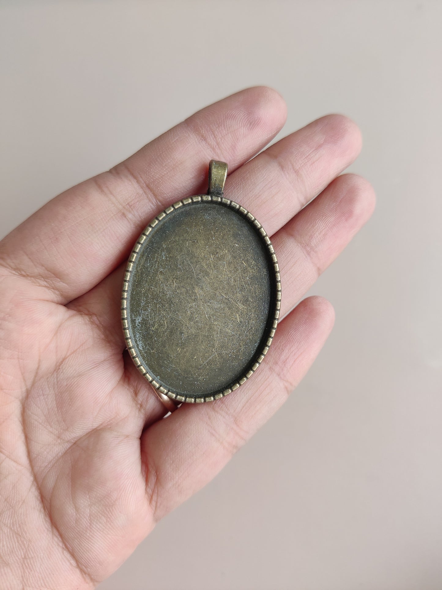 Vintage / Antique Bezel pendant- T