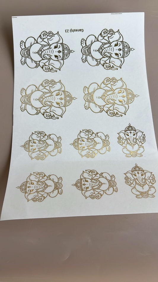 Ganesha embossed stickers  - VIII